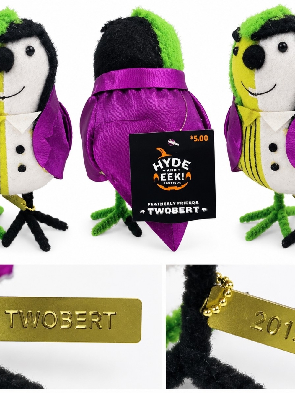 Target Hyde & Eek! Twobert Plush Bird - Purple & Green
